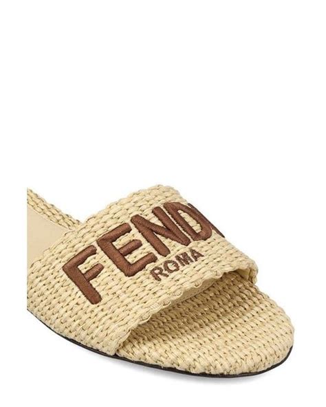 fendi logo embroidery slide